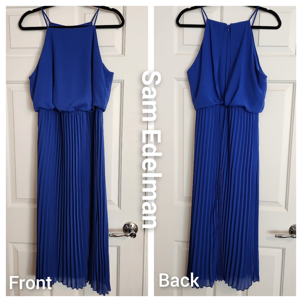 Sam Edelman Royal Blue Pleated Dress